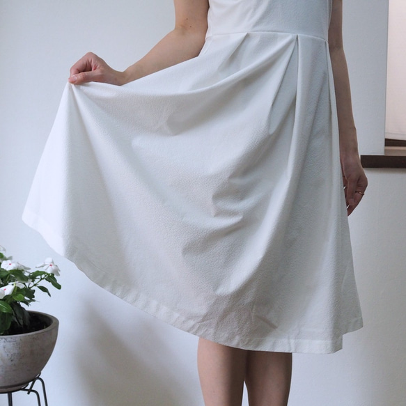 【定制】阿米甚風格簡約連衣裙◇白色（足球風）*輕薄吸汗速乾 第7張的照片
