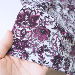 [XS-LL定做生產]阿米甚人式簡單連衣裙◇蔓藤花紋花朵圖案/紅色紫色（薄面料） 第5張的照片