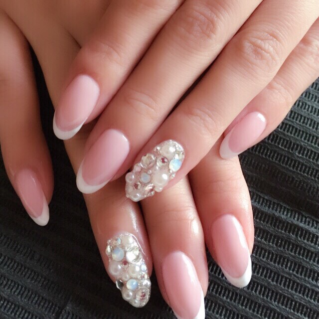 ブライダルネイル♡ ストーン埋め尽くし ネイルチップ（つけ爪