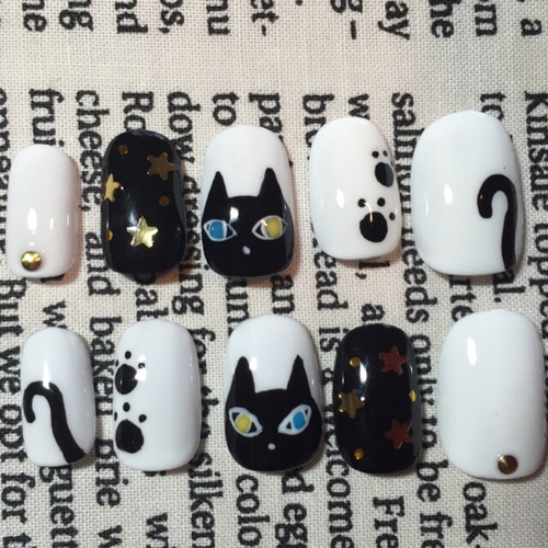 黒猫ネイル ネイルチップ（つけ爪） ネイルサロンMOMO 通販 3642164