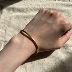 セミオーダー2000円　真鍮バングル マヤ・ベリー】【9色】【10.5mm幅】真鍮とレザーの育てるバングル
