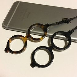 【新色】鯖江製 スマートフォンリング 黒縁メガネタイプ  iPhoneの落下防止に 4枚目の画像