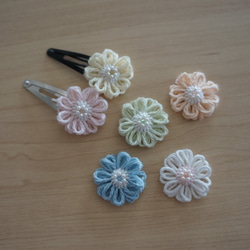 選べる6色♡春色パステルカラーのお花のヘアピン(2個セット)【受注生産】 3枚目の画像
