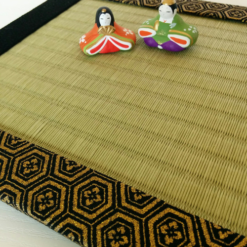 置き畳 紋四方縁 黒×金 その他インテリア雑貨 たたみちゃん 通販  