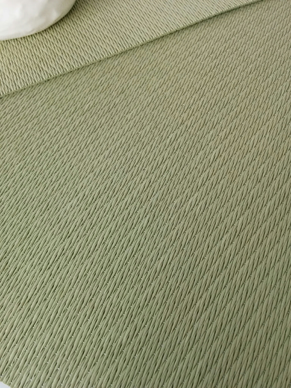 和紙の畳のランチョンマット　変わり織　緑 2枚目の画像