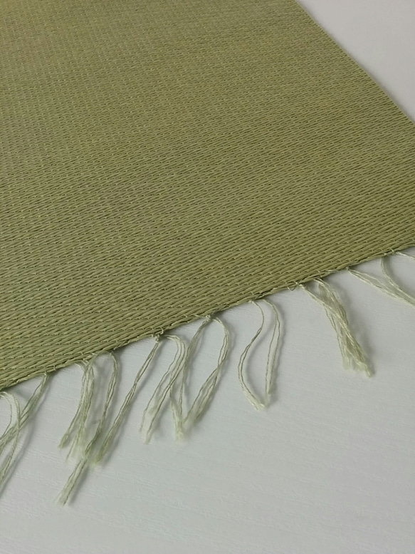 和紙の畳のランチョンマット　変わり織　緑 3枚目の画像