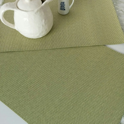 和紙の畳のランチョンマット　変わり織　緑 6枚目の画像