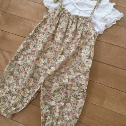 ☆SALE☆【90】花柄ローンのサロペット 2枚目の画像