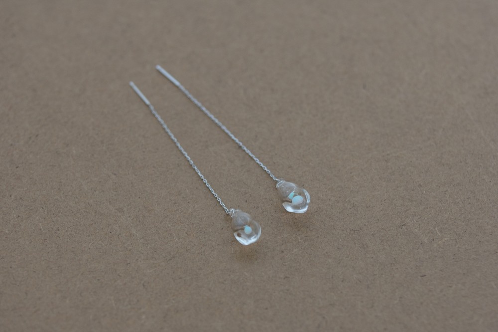 moonアロマピアス  SV925ニッケルフリーロジウムメッキ　チェーンタイプ