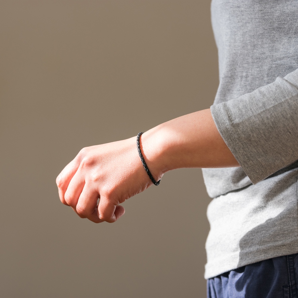 Leather｜編み込みレザーブレスレット（シングル）