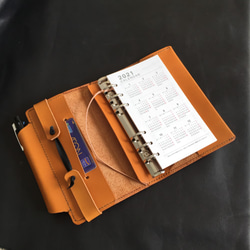 システム手帳ペンホルダーリフィル　イタリアンレザー　ハンドメイド システム手帳用 ペンホルダー リフィル 革 イタリアンレザー【4色