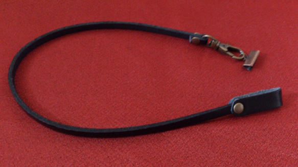 適合西裝的錢包繩子適合的繩子錢包繩子Nume皮革黑色 第2張的照片