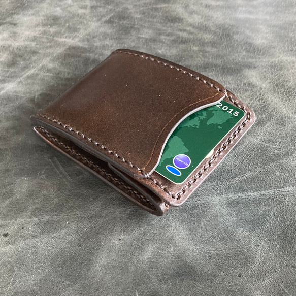 [Ⅱ·未漂白]寬7cm卡片零錢包ⅡCC-10卡片零錢包鞣製皮革零錢包 第8張的照片