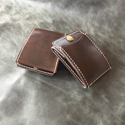 [Ⅱ・深棕色]卡片和零錢包Ⅱ CC-08dbn 零錢包 零錢包 鞣製皮革 第2張的照片