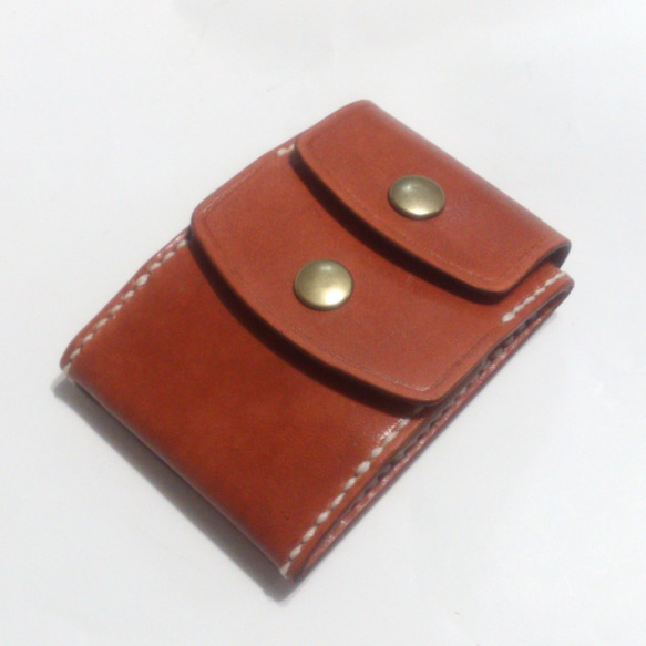 [Ⅲ/紅棕色]卡片零錢包Ⅲ CC-12rbn 零錢包 鞣革零錢包 第1張的照片