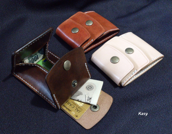 【Ⅲ・焦げ茶】カードとコインの財布Ⅲ CC-12-2 コインケース ヌメ革 小銭入れ 1枚目の画像