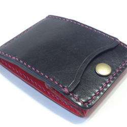 卡片和硬幣錢包Ⅱ CC-06-3 Coin case Nume 皮革 BLACK &amp; RED 第2張的照片