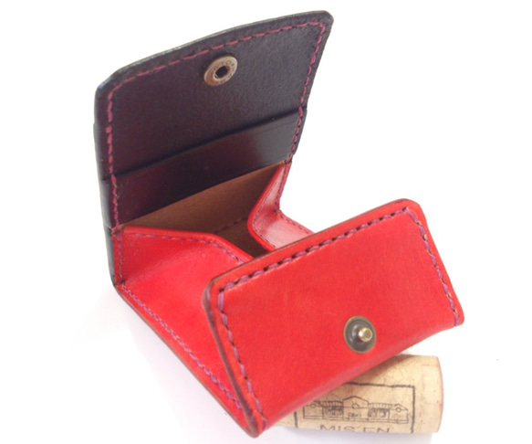 卡片和硬幣錢包Ⅱ CC-06-3 Coin case Nume 皮革 BLACK &amp; RED 第3張的照片