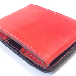 卡片和硬幣錢包Ⅱ CC-06-3 Coin case Nume 皮革 BLACK &amp; RED 第4張的照片