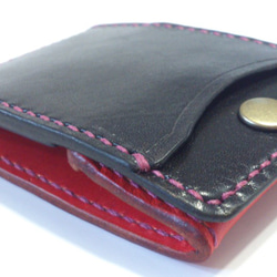 卡片和硬幣錢包Ⅱ CC-06-3 Coin case Nume 皮革 BLACK &amp; RED 第5張的照片
