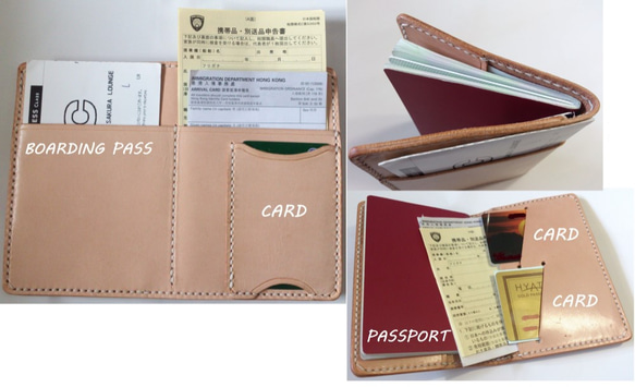 【外ﾎﾟｹｯﾄ•生成】パスポートケース PPC-01 Passport Case ヌメ革生成り 7枚目の画像