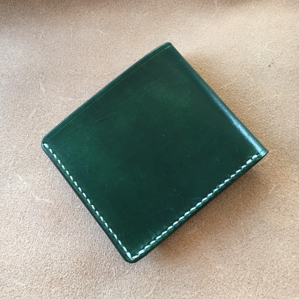【右開卡袋2D綠冠】薄款簡約鈔票剪刀MC-08c錢夾數字皮革 第4張的照片
