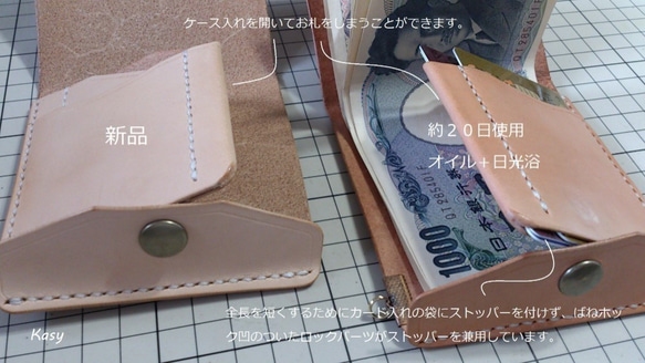 【右開卡袋2D綠冠】薄款簡約鈔票剪刀MC-08c錢夾數字皮革 第6張的照片