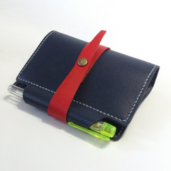 迷你6管筆架系統筆記本B 7護照盒Nume地板皮革藍色皮革筆記本筆記 第1張的照片