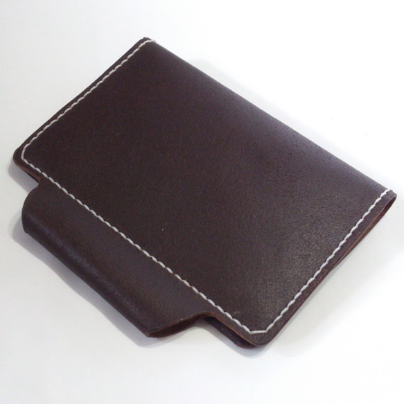 [手工縫製] 圓柱形筆筒護照套 PPC-03 護照套 Nume 地板革 深棕色 [訂做] 第4張的照片