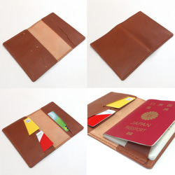 可升級[手工縫製]簡單薄護照套PPC-05br2護照套Nume地板革棕色 第2張的照片
