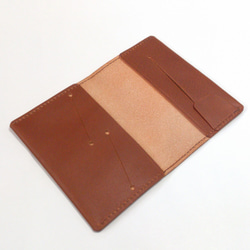 可升級[手工縫製]簡單薄護照套PPC-05br2護照套Nume地板革棕色 第3張的照片