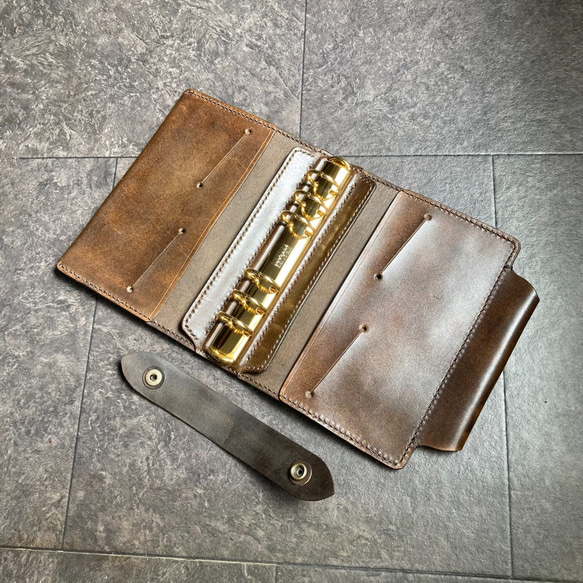 【聖經/深棕】圓柱形筆筒系統筆記本SNBH-002dbn Nume leather leather notebook noteb 第18張的照片