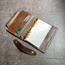 【聖經/深棕】圓柱形筆筒系統筆記本SNBH-002dbn Nume leather leather notebook noteb 第14張的照片