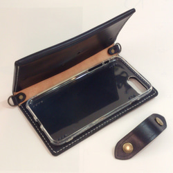 D-Can肩帶式iPhone 8 Plus筆記本電腦智能手機套深藍色眼鏡盒[定做] 第5張的照片
