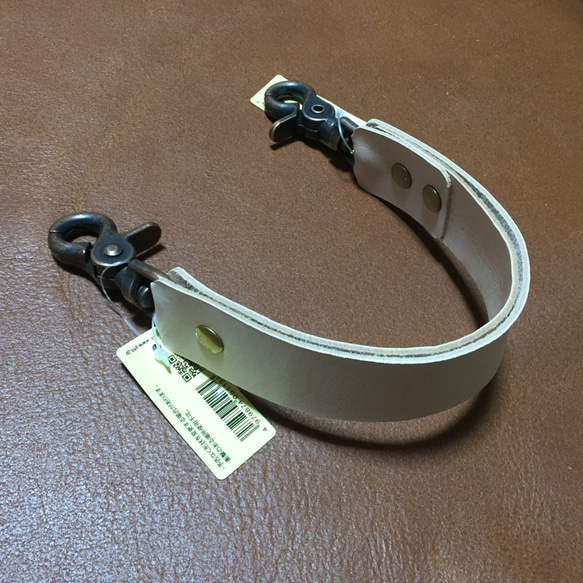 【90g ヌメ革生成り】SHOULDER STRAP バッグを肩掛けに 振り分け荷物 牛革 持ち手 ベルト SS-03 3枚目の画像