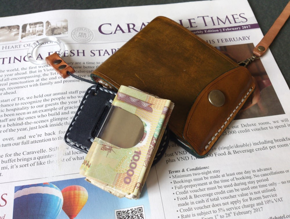 海外旅行用 [右開口卡袋 2 染色] 薄型簡易鈔票剪刀 MC-11c2 小鈔票夾 第8張的照片