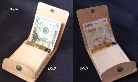 海外旅行用 [右開口卡袋 2 染色] 薄型簡易鈔票剪刀 MC-11c2 小鈔票夾 第9張的照片
