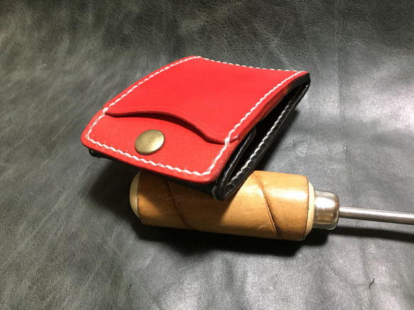 [Ⅱ・紅/黑]卡片和零錢包Ⅱ CC-06-2 零錢包 Nume Leather RED &amp; BLACK Leather 第1張的照片