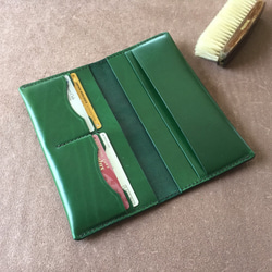 ﾌﾟﾙｱｯﾌﾟﾚｻﾞｰ・ｸﾞﾘｰﾝ】シンプル長財布 ロングウォレット LW