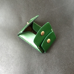 【ﾌﾟﾙｱｯﾌﾟﾚｻﾞｰ ｸﾞﾘｰﾝ】巾７cm カードとコインの財布Ⅲ CC-12pgn コインケース 小銭入 3枚目の画像