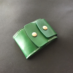 【ﾌﾟﾙｱｯﾌﾟﾚｻﾞｰ ｸﾞﾘｰﾝ】巾７cm カードとコインの財布Ⅲ CC-12pgn コインケース 小銭入 4枚目の画像