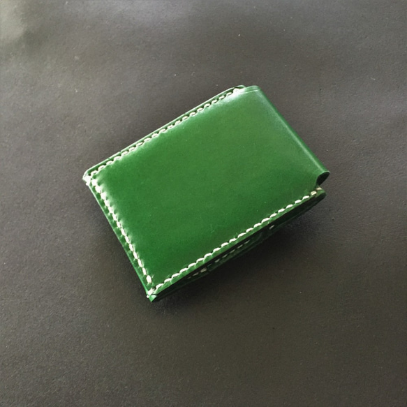【ﾌﾟﾙｱｯﾌﾟﾚｻﾞｰ ｸﾞﾘｰﾝ】巾７cm カードとコインの財布Ⅲ CC-12pgn コインケース 小銭入 6枚目の画像