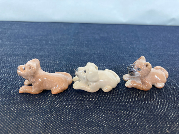 陶製　仔犬の兄弟３匹セット 3枚目の画像