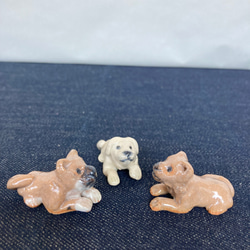 陶製　仔犬の兄弟３匹セット 6枚目の画像