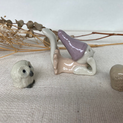 陶製　妖精とフクロウ 4枚目の画像