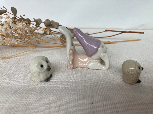 陶製　妖精とフクロウ 4枚目の画像