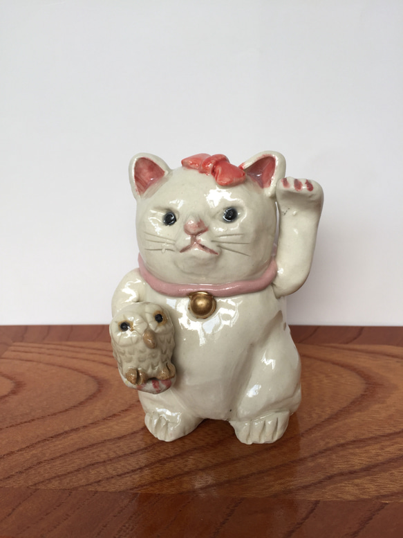 陶器 招き猫(2) 2枚目の画像