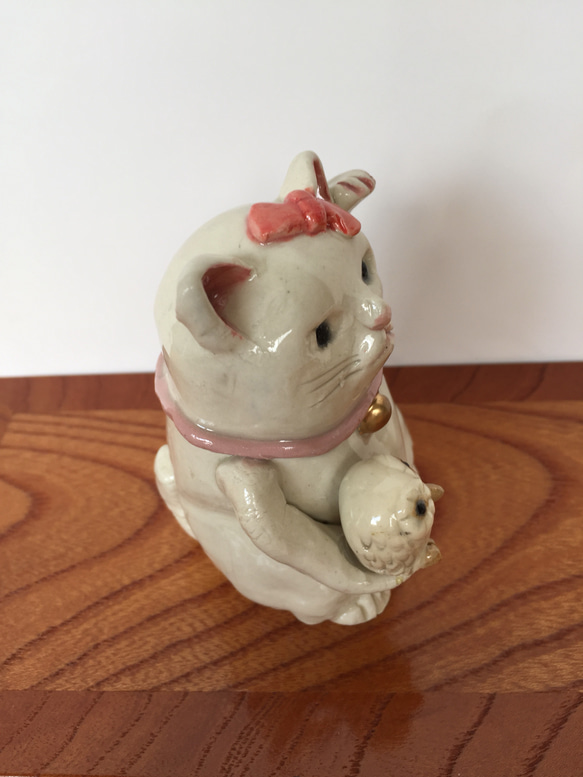 陶器 招き猫(2) 5枚目の画像