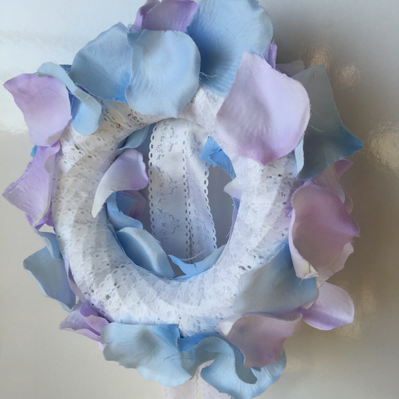 ブルーの花びらのリース　シンデレラ 5枚目の画像