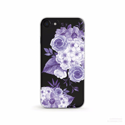 Purple Floral クリアソフト ケース 1枚目の画像